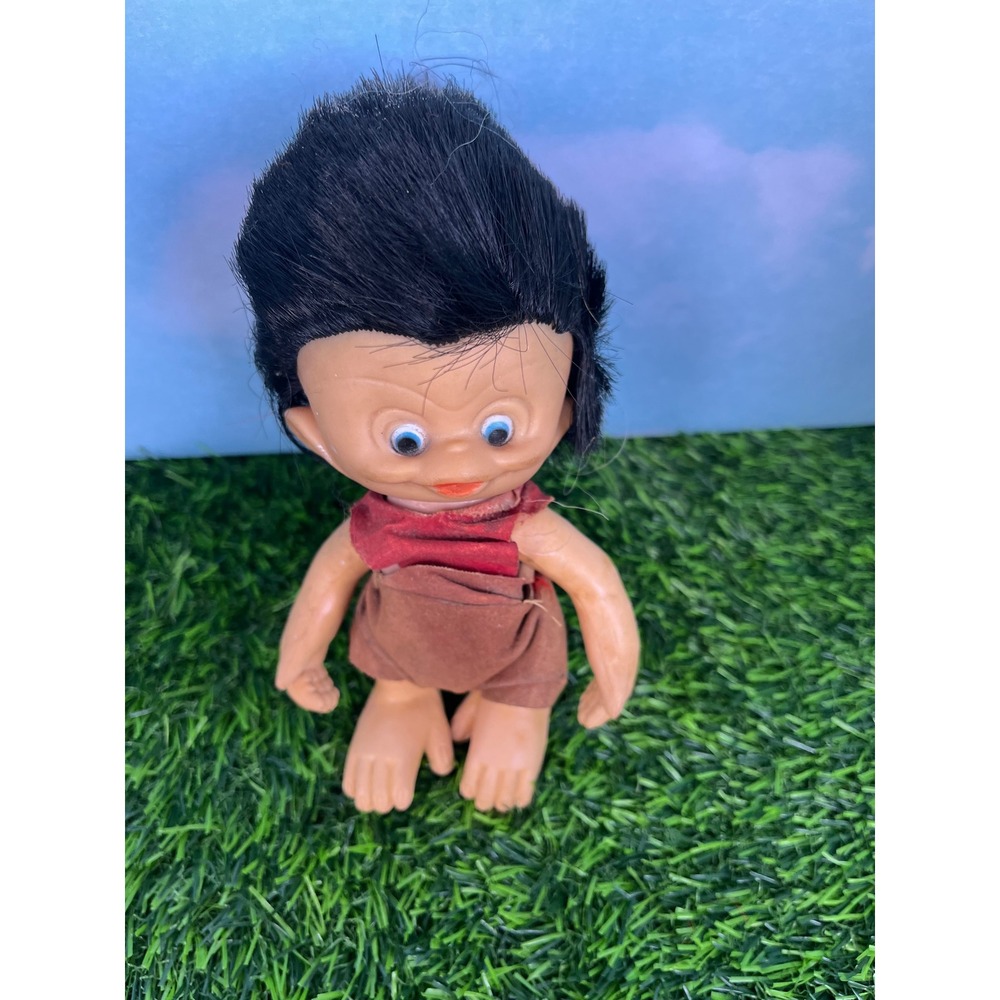 Vintage Unica Monkey Boy Troll Doll Made in Hong Kong Collectible
